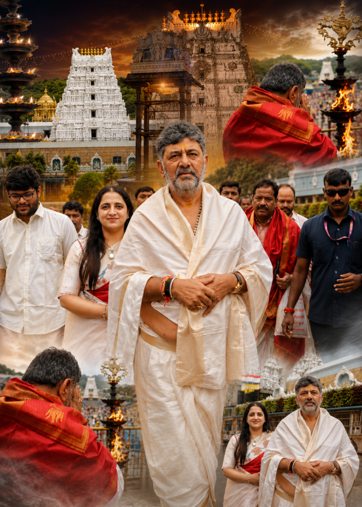 “ತಿರುಮಲ ಶ್ರೀನಿವಾಸನ ಸನ್ನಿಧಿಯಲ್ಲಿ ಡಿಕೆಶಿ – ರಾಜ್ಯದ ಒಳಿತಿಗಾಗಿ ವಿಶೇಷ ಪ್ರಾರ್ಥನೆ!”
